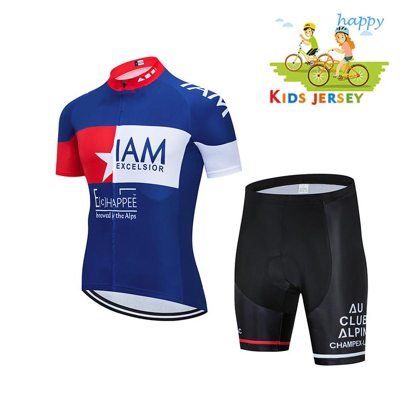 

Cycling Set 2021 IAM Kids Unisex Bicycle Jersey Quick-Dry Kit Breathable Boy/Girl Racing Sportswear Sets, Black;blue