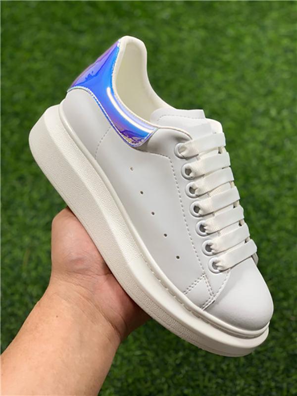 

Designer 2021 Fashion men women velvet black shoe alexanders mcqueens platform oversized Leather Casual shoes sneakers