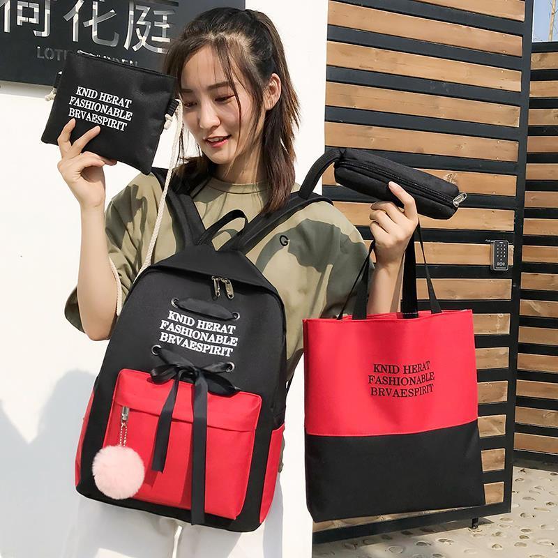 

4 set pie backpacks cute school bags for teenager girl women backpack casual primary fashion student shoulder mochilas