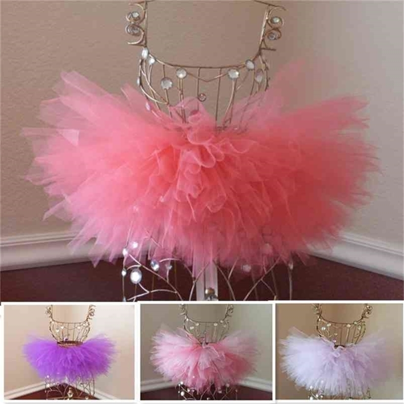 

Cute Fluffy Baby Girls First Birthday Costume Handmade Skirt Novelty Party decorations kids girl Dance Ballet 210702, Dark purple