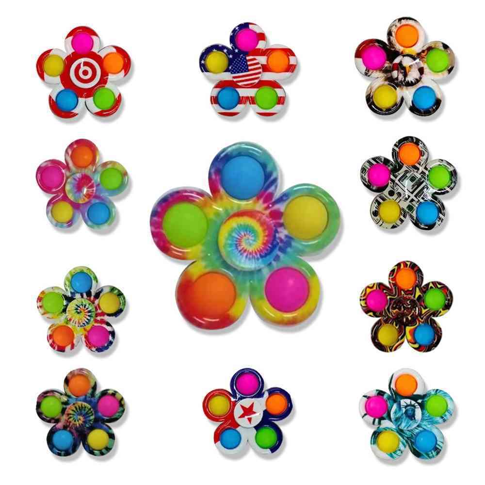 

New Plum Blossom Fingertip Fidget Spinner Toys Push Bubble Popper Tiktok Tik Tok Fashion Stress Relief Finger Fun Toy Decompression Hand Spinners Game G504NYN