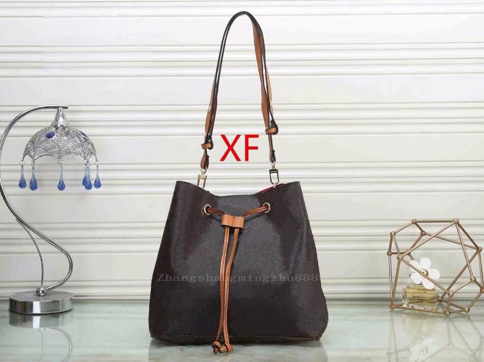 

Women Shoulder Bags Fashion Bucket Bag purse High Quality Leather Simple Portable Adjustable Strap handbags wallet, 6 brown flower letter