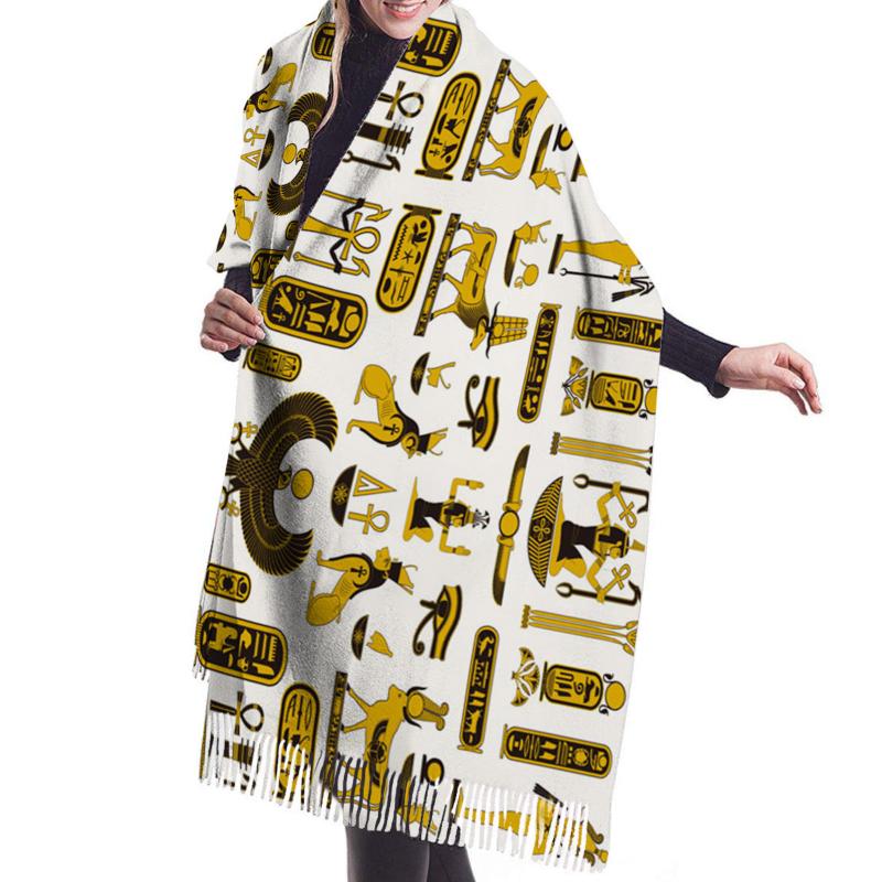 

New Fashion Scarves Ancient Egyptian Temple Cashmere Women Scarf Warm Shawl Pashmina Head Neck Long Winter For Ladies