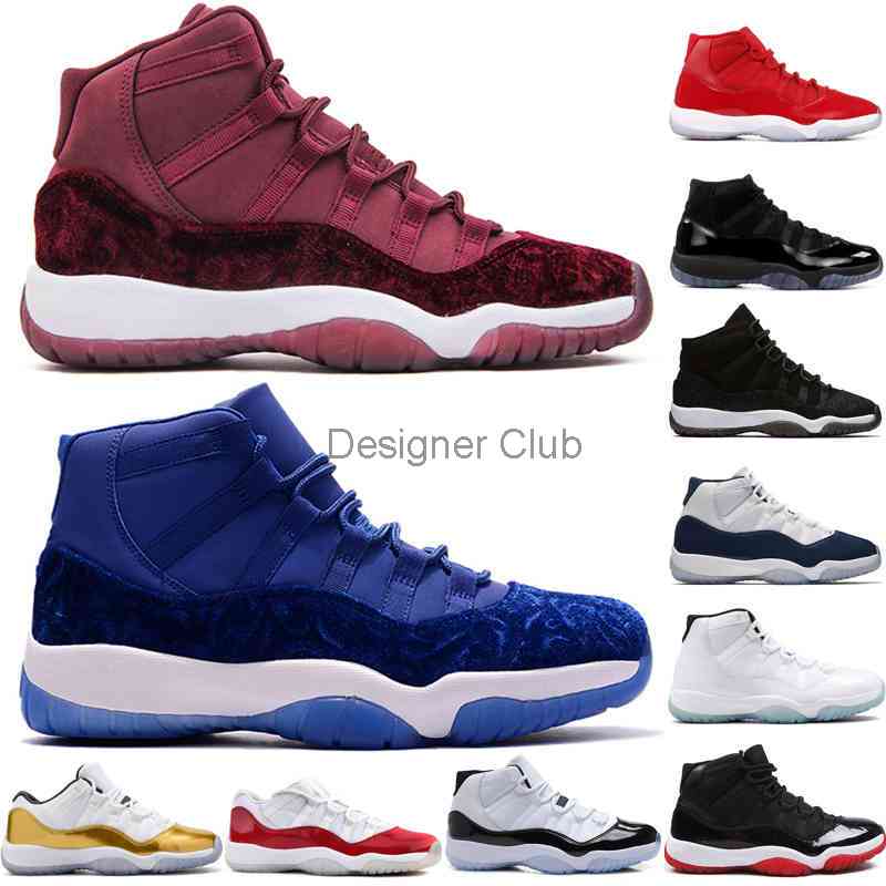 

11 11s Cap and Gown Prom Night Mens Basketball Shoes Gym Red Bred PRM Heiress Barons Gamma Blue Concord men Sport Sneakers trainers designer, With og box
