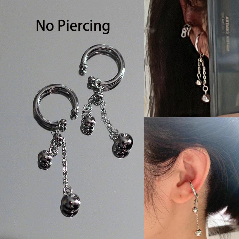 

Dangle & Chandelier 1 PC Clip Earrings Without Piercing Earring Cochlea Korean Cuff Jewelry No Ear Hole Lobe Earings Mujer, Silver