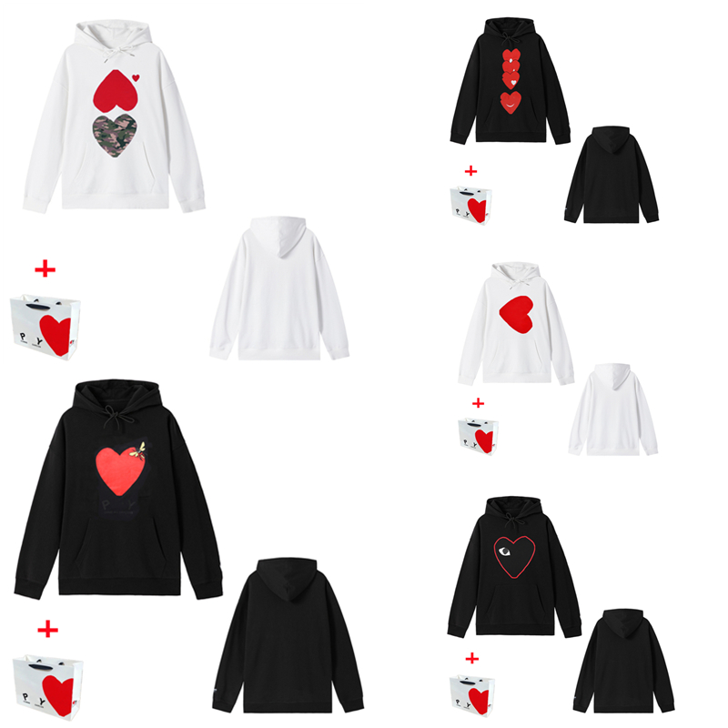 

Men's Hoodies Pullover sweater fashion love embroidery loose men and women couples high quality 0102, Black