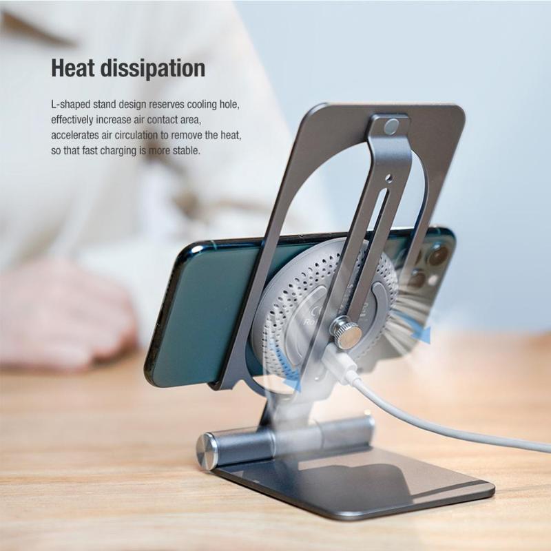 

Cell Phone Mounts & Holders NILLKIN Qi Wireless Charging Stand For 12 Pro 15W Max Fast Charger Kickstand Galaxy Note 20 Ultra