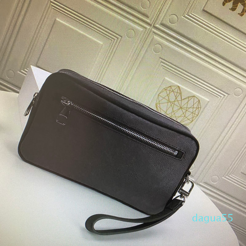 Poignets Sacs pour Hommes Mode Classique Designers Pochette Femmes Toile Enduite Cuir Poignet Trousses De Toilette Portefeuille