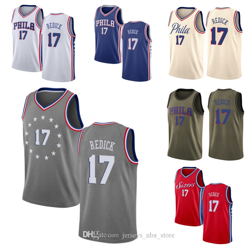 

2021 JJ custom men women youth 17 Redick basketball jerseys red Blue jersey leave number name, Black;red