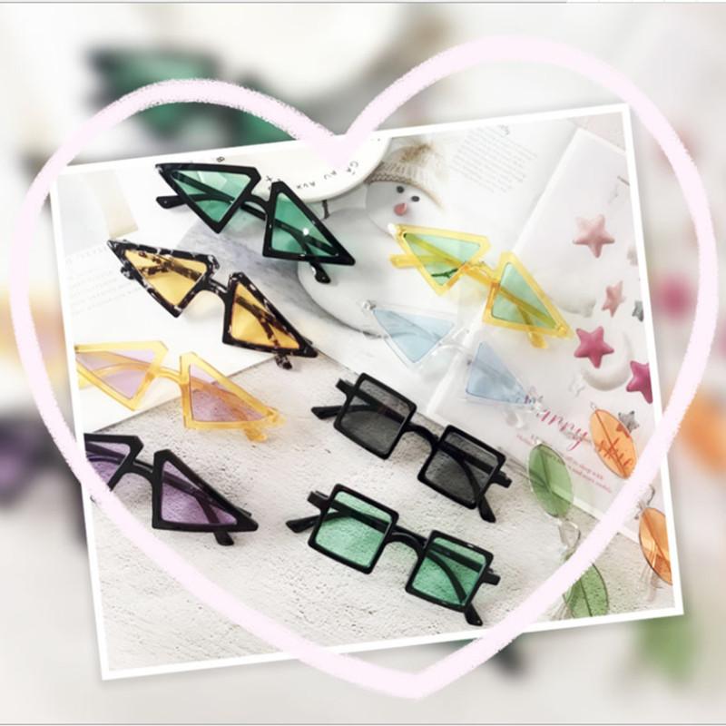 

Retro Triangle Cat Eye Personality Jump Di Unique Po Party Artifact Sunglasses Simple And Versatile Fresh Color System