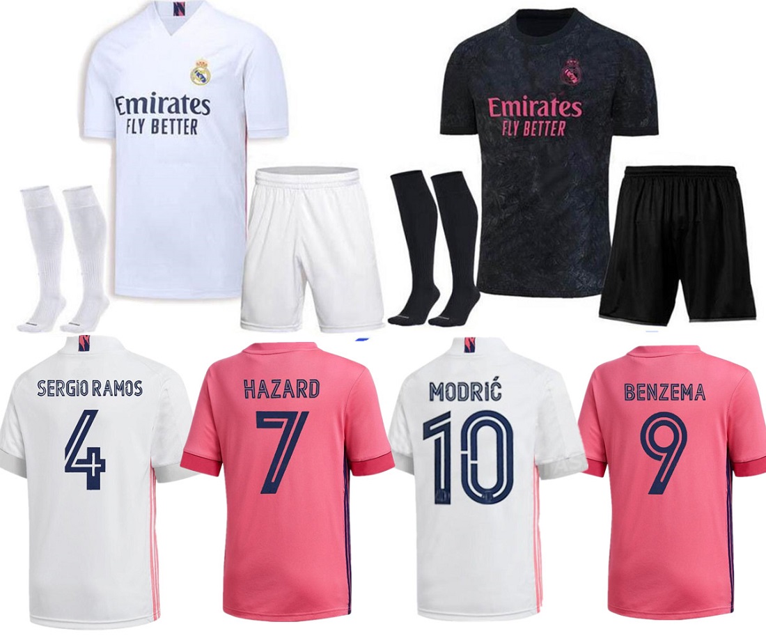 

SERGIO RAMOS HAZARD BENZEMA Real Madrid 20 21 soccer jersey 2021 ASENSIO MODRIC MARCELO football top shirt men kids kits, As pic