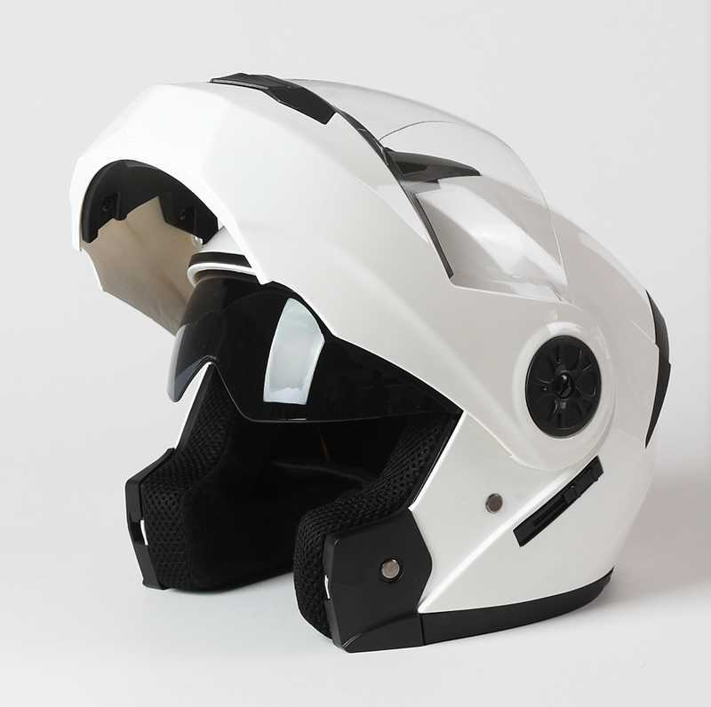 

Safe Flip Up Helm 2021 Modular Dual Lens Racing Motorcycle Helmets DOT Cool Motocross Helmet Full Face Cascos Para Moto Q0630, Bright black