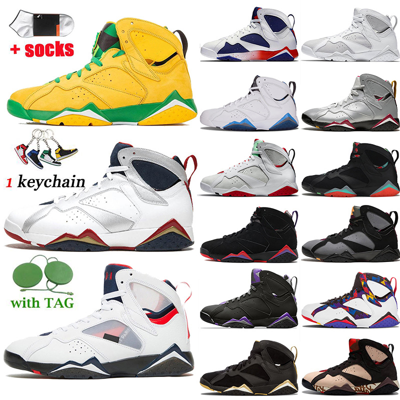 

Top Quality and Fashion Mens Basketball Shoes Jumpman 7 7s Sports Trainers Hare French Blue Oregon Ducks PSGS Olympic Patta GMP Ray Allen PE Raptor Black Purple, 11 french blue 40-47