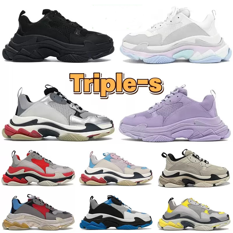 

Retro Triple S Sneaker Women Men Running Shoes 17FW TPU Platform Trainers Bright Solid Color Casual Trainer Dad Shoes Sports Runner Sneakers for outdoor jogging #9, Fill postage