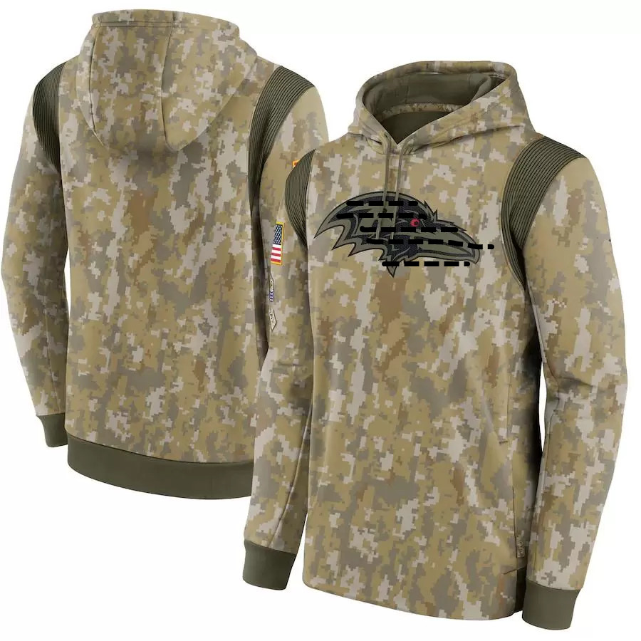 

Men's Women Youth Hot Style Ravens Hoodies Sweatshirt Camo 2021 22 Salute To Service Therma Performance Pullover Hoodie