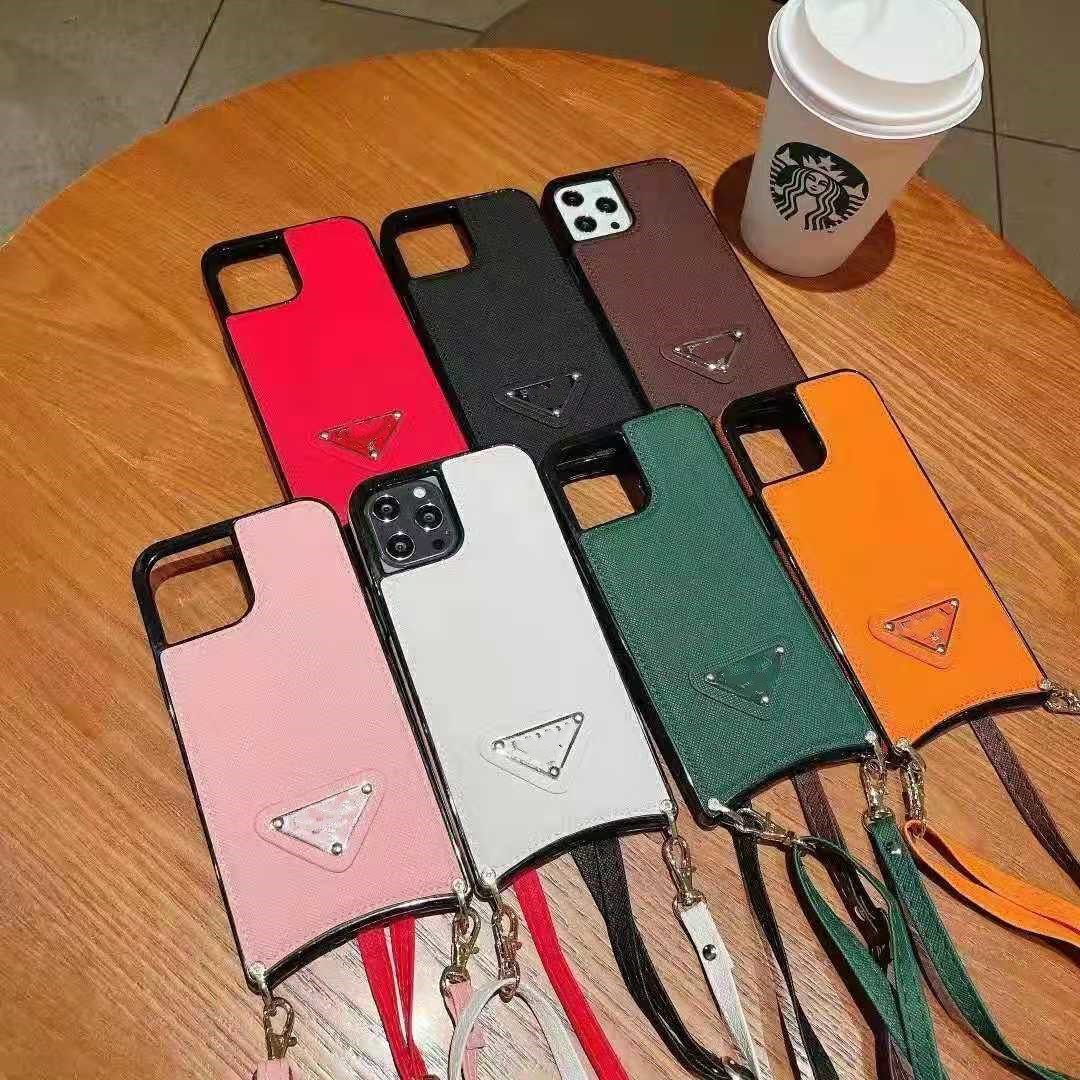 

Top brand Designer cellphone cases For iPhone 12 promax 12pro 11 XS Max XR X 8 Plus all covered cover come with strap
