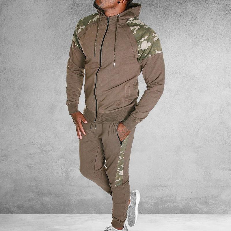 

Men' Tracksuits Men Autumn Tracksuit Set Camo Patchwork Sweat Suit Mens Sports Hoodie Sweatshirt Sweatpants 2 Pieces Jogger Outfit, Navy blue