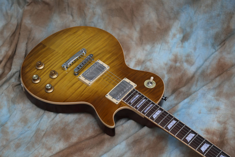 

Gary Moore Peter Green Smoked Sunburst Flame Maple Top Electric Guitar Grover Tuners Chrome Hardware Mahogany Body Chibson Chin210s