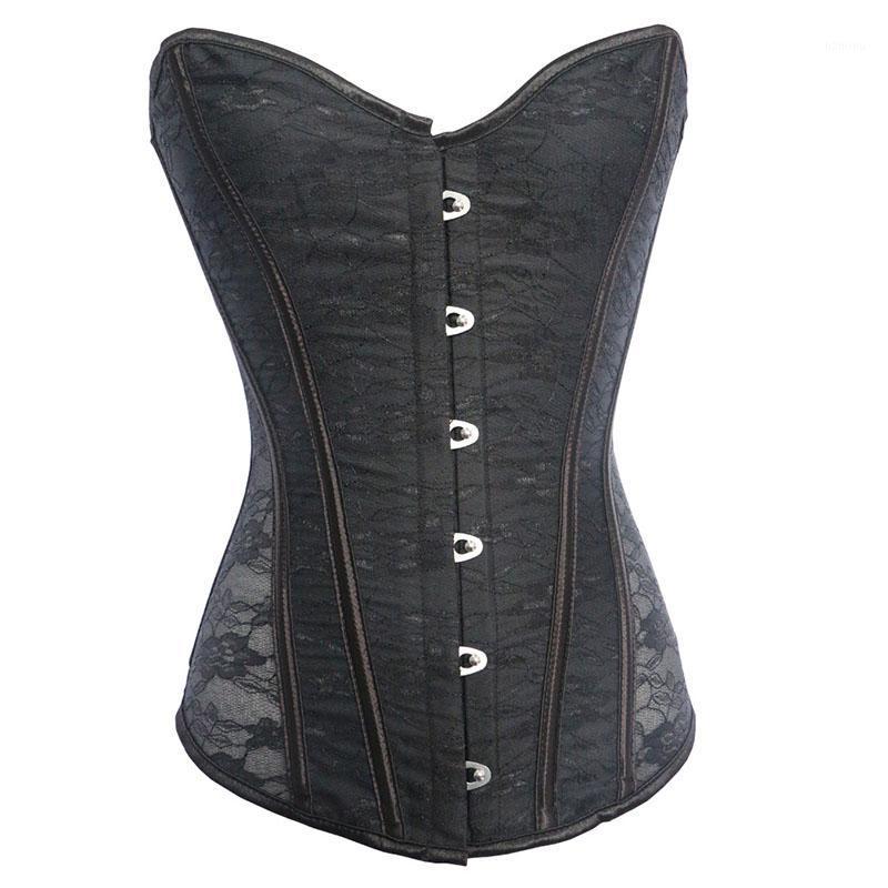 

Bustiers & Corsets WYS.JL Gothic Corset Sexy Lace Plus Size Erotic Women' Lingerie Black Tummy Shaped -2XL