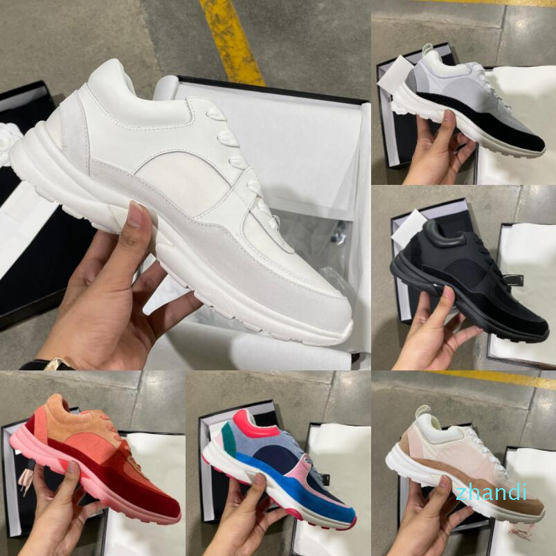 

Designer luxury men women casual shoes fabric suede effect calfskin nylon Reflective sneakers velvet mixed fiber fashion top quality, Color 22