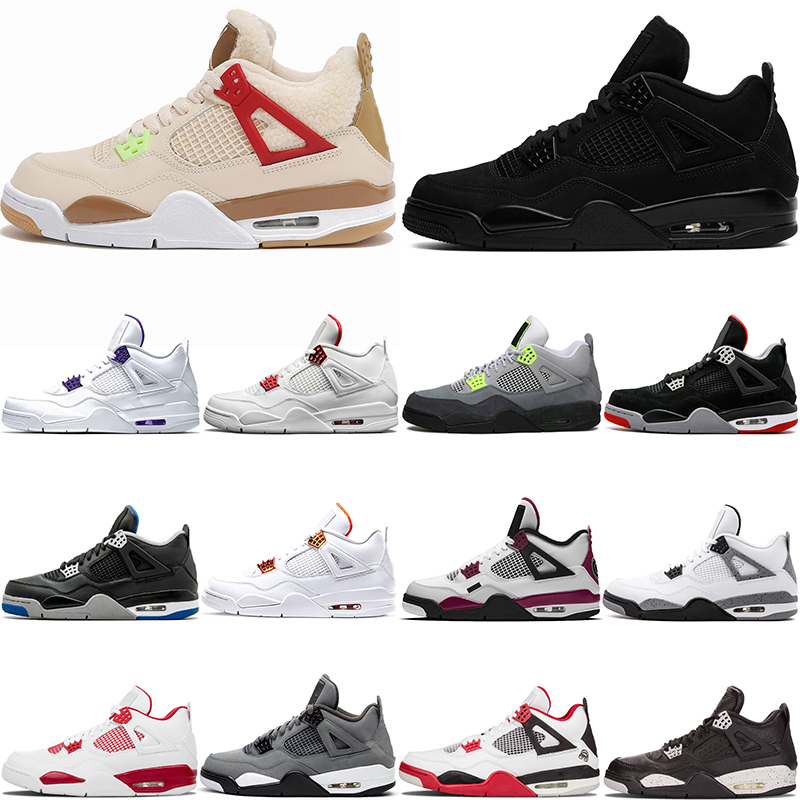 

4s men basketball shoes Where The Wild Things Are Black Cat court purple University Red Pine Green Pure Money Travis outdoor trainers sneakers, Orange metallic