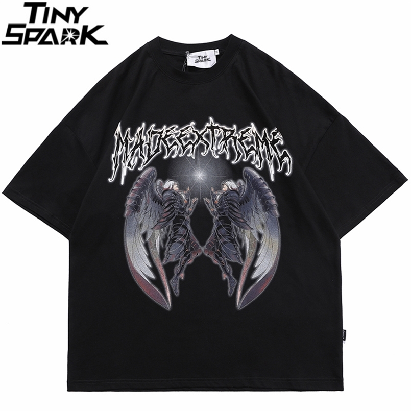 

Hip Hop Harajuku Streetwear Oversize T Shirt Anime Man Printed T-Shirt Men Spring Summer Short Sleeve Tshirt Loose Cotton 210721, A212136 black