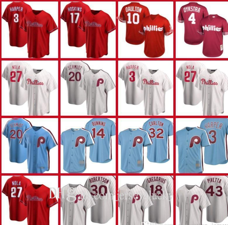 

Bryce Philadelphia Jersey Darren Daulton Harper Maikel Franco 17 Rhys Hoskins 27 Aaron Nola Phillies Mitch Williams Mike Schmidt Baseball, Color 10