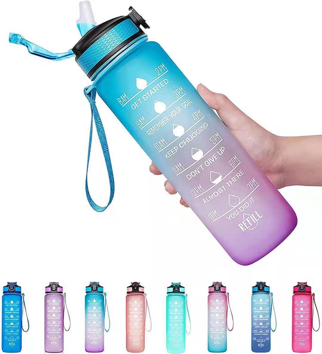 

Plastic color changing cup bouncing cover straw type plastic cup gradient water space gradient