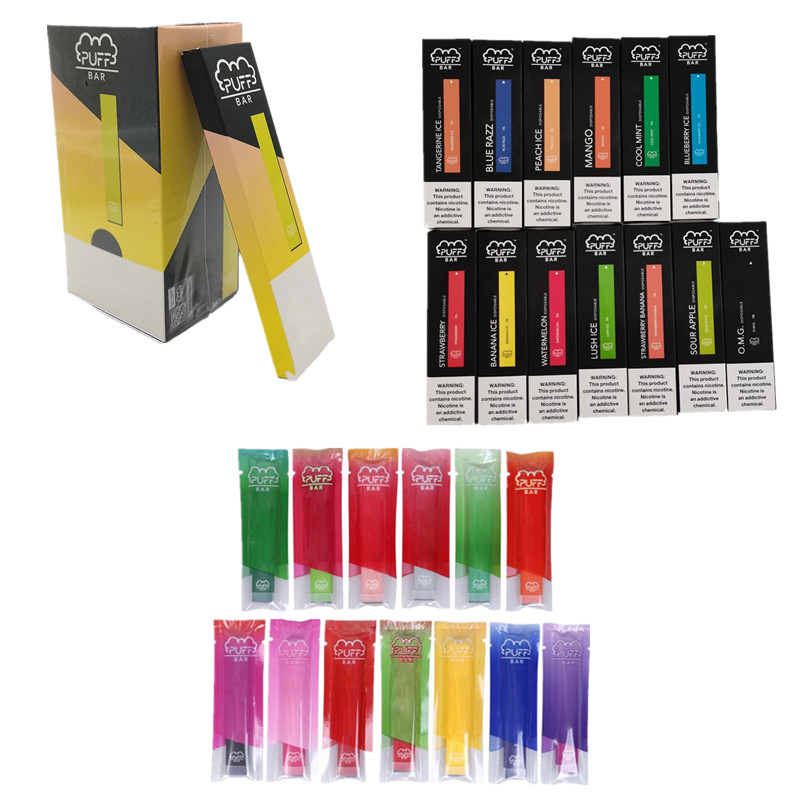 

Puff Bar 26 colors Disposable Device Pod Starter Kit 280mAh Battery 1.3ml Cartridge Vape Pen With Security Code