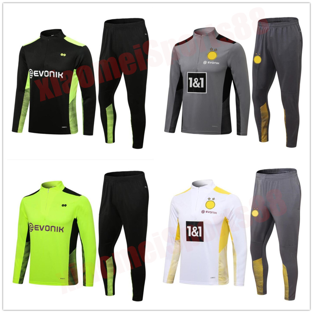 

New 21 22 Borussia adult hoodie tracksuit jacket Soccer jerseys full long zipper Dortmund 2021 2022 training suit football set Survetement, As shown in illustration