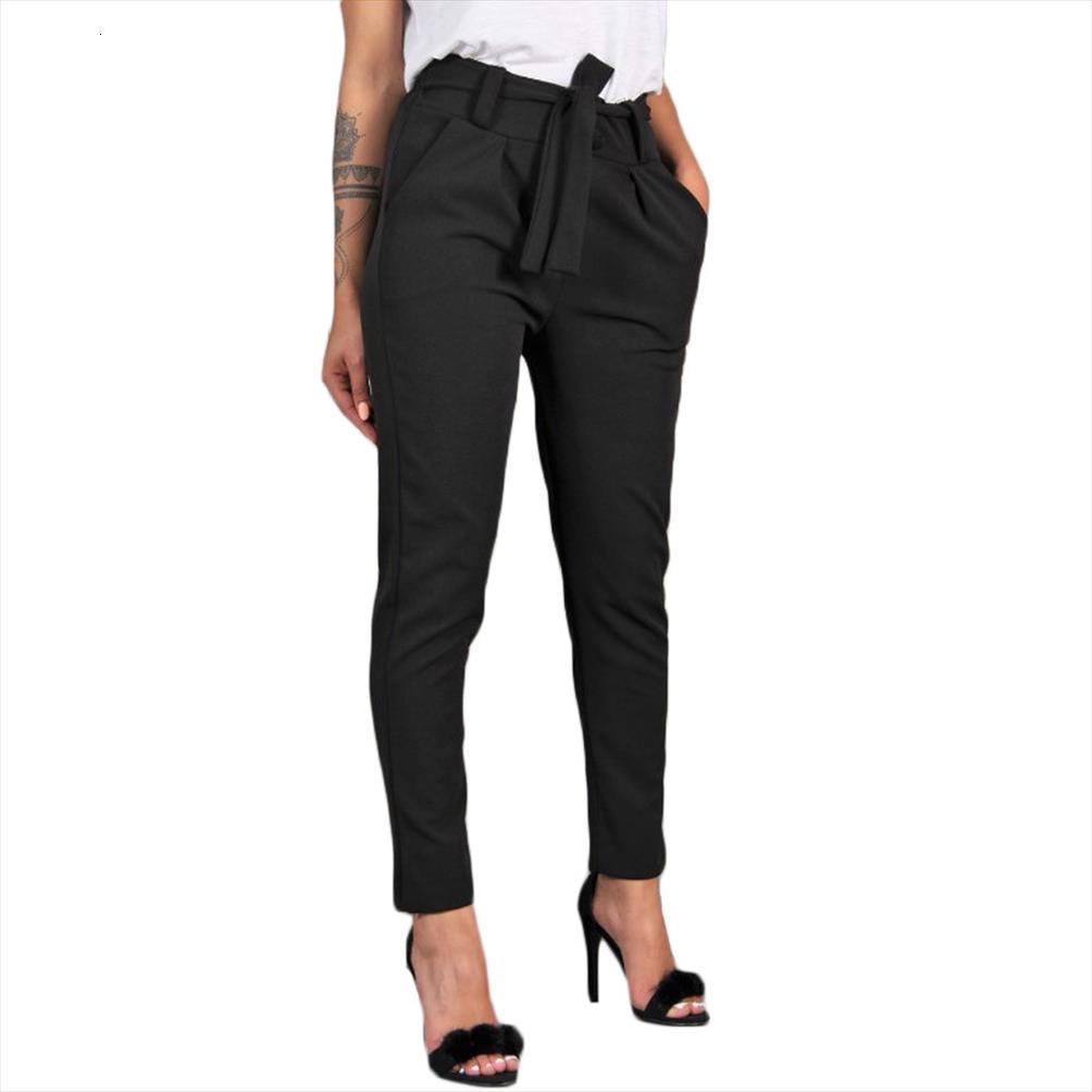 

bandage elastic waist stripe casual womens pant trousers solid color high harem lady plus size, Black;white