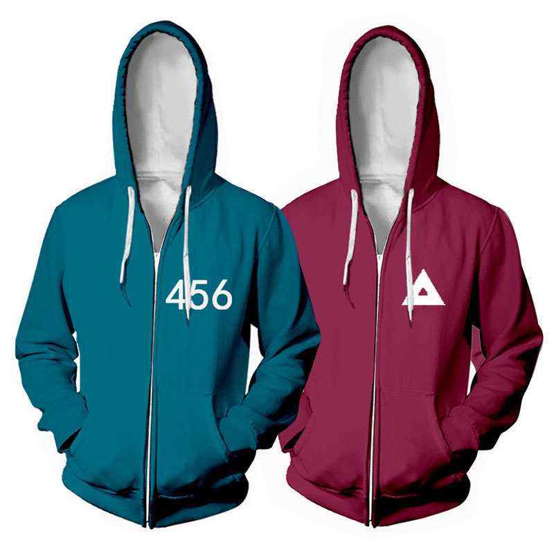 

Mens Casual Fashion Zipper Cardigan Hoodies Loose Long Sleeve Number Print Various Color Styles S-6XL