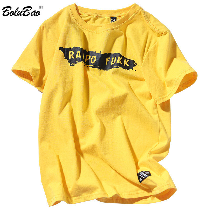 

BOLUBAO Fashion Brand Men Short Sleeve T Shirts Men High Street Hip Hop T-Shirts Male Printing Casual Tee Shirt Tops 210518, Black