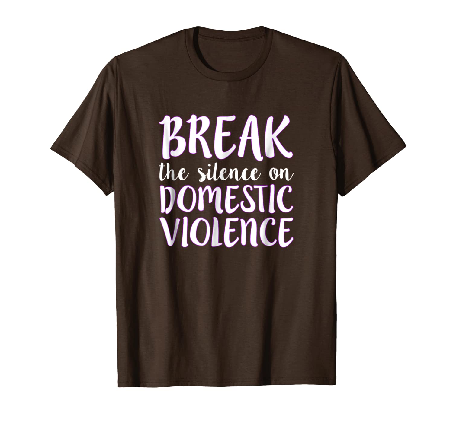 

break the silence on domestic violence awareness t-shirt, White;black