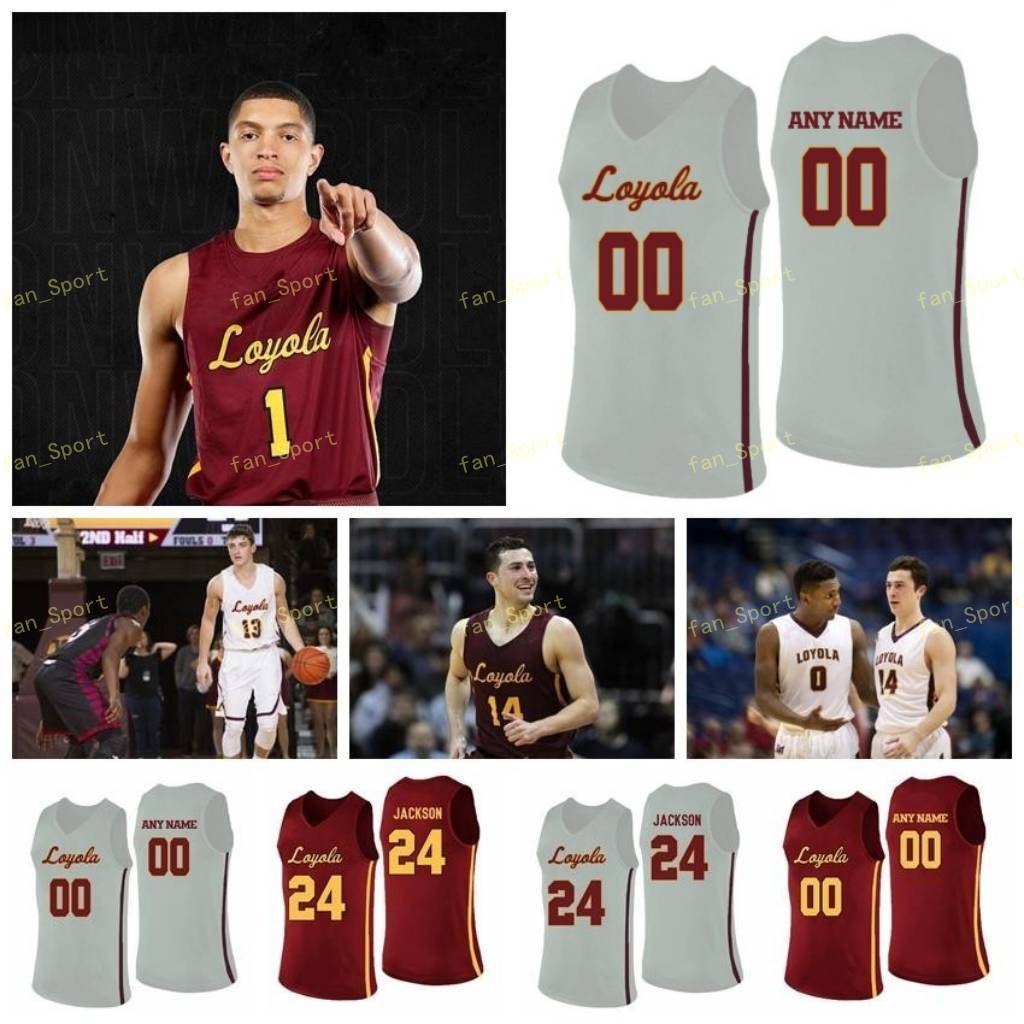 

NCAA College Loyola Chicago Ramblers Basketball Jersey 23 Cooper Kaifes 24 Aundre Jackson Tate Alcock Hall 25 Cameron Krutwig Cust, As