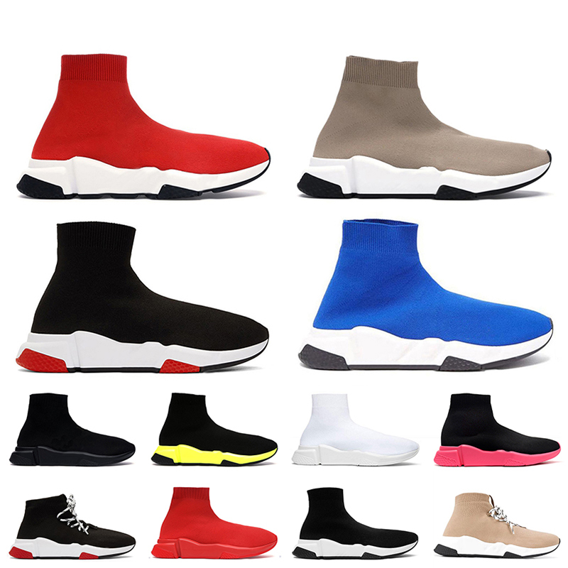 

Fashion Women Mens Sock Shoes Graffiti Black White Beige Red Casual Luxury Designer Shoe Trainers Lace Up Clear sole Balenciage Tripler Sneakers Socks Boots, B13 blue 36-45