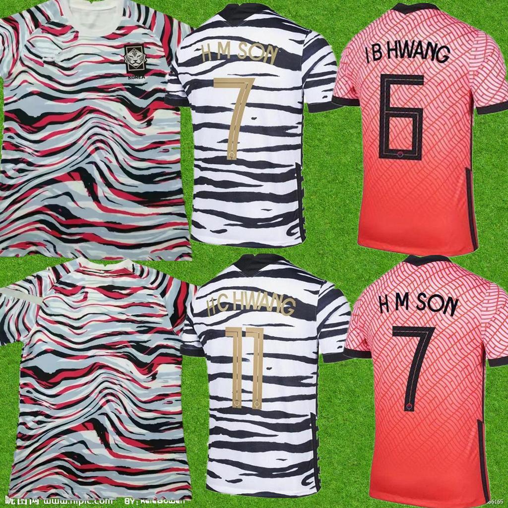 

20/21 Korea Soccer Jerseys U J-HWANG I B HWANG C H-KWON H C-HWANG H-M-SON Home Away Mens Football Shirt Short Sleeve Uniforms, Black;yellow