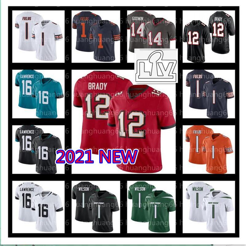 

Justin Fields 87 Rob Gronkowski 12 Tom Brady 16 Trevor Lawrence Football Jersey 2 Zach Wilson 1 Travis Etienne 13 Chris Godwin 14 Devin White Fournette Sapp Brown, As