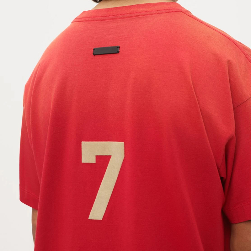 

7 Felted T-shirts Red Mens 7th Seventh T Shirts Casual Oversize Short Sleeve Tee Men Women Hip Hop Streetwear MG210149