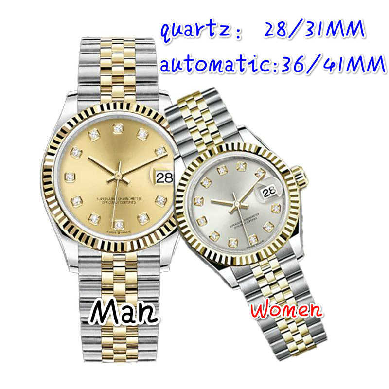 

High quality montre de luxe Mens Automatic Watches Full Stainless steel Luminous Women Watch Couples Style Classic Wristwatches gift, Color16