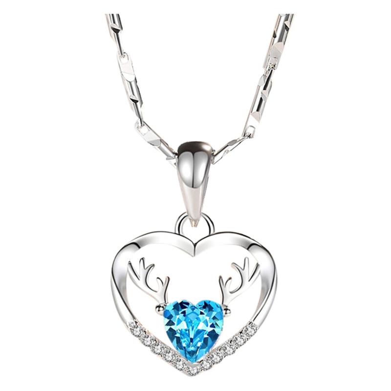 

Pendant Necklaces Fashion Design Women Heart Necklace Crystals Elk Christmas Day Jewelry Gifts For Lover Accessories