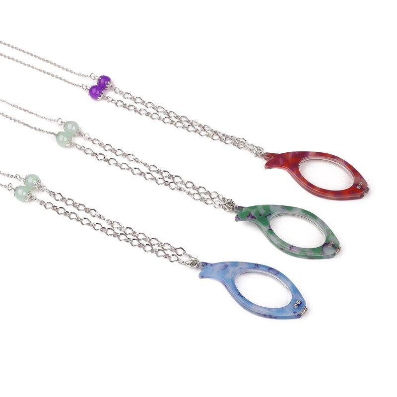 

Other Fashion Accessories Camouflage Folding Reading Glasses Necklace Pendant Handheld Reader Magnifier Holder Long Chain T4MD