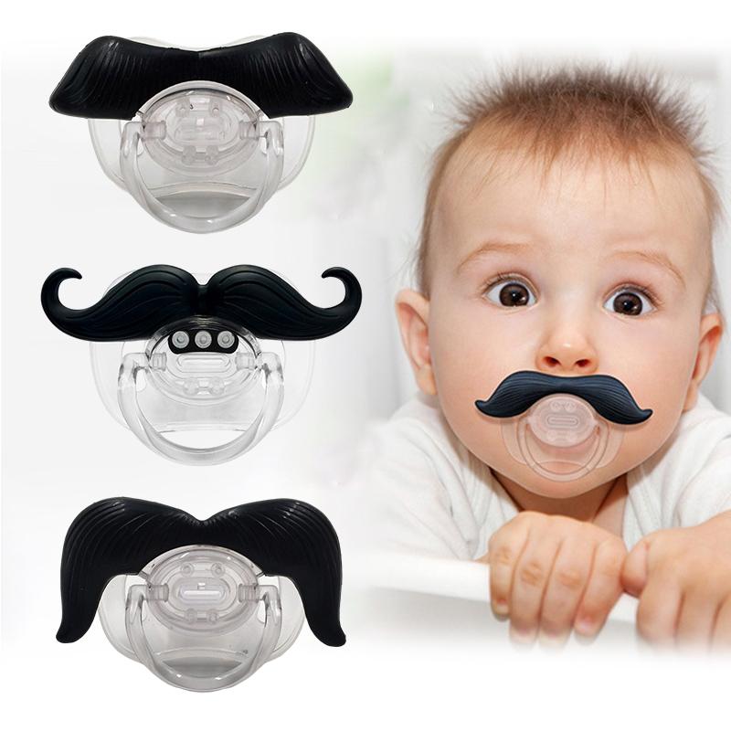 Funny Moustache Dummy Dummies Pacifier Novelty Baby Child Soother Lips Joke UK 