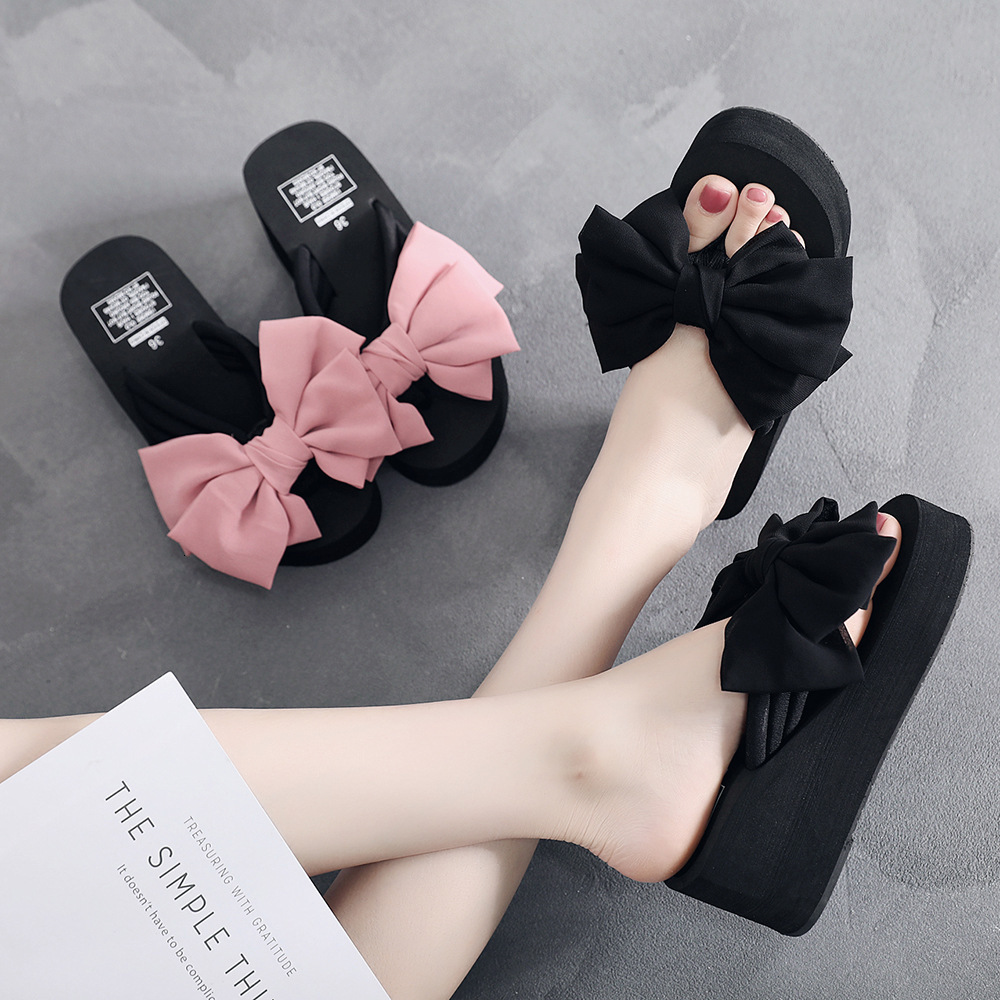 

Slippers Girls' fashion casual sandals, fashionable elegant bow sandals TFOU, 1# shoe box