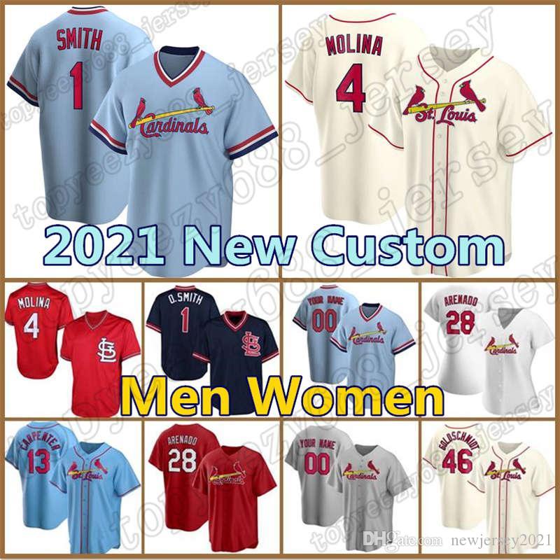 

Cardinal Jersey Custom 28 Nolan Arenado Baseball 4 Yadier Molina 46 Paul Goldschmidt 1 Ozzie Smith 13 Matt Carpenter St Louis Munoz, Blue;black
