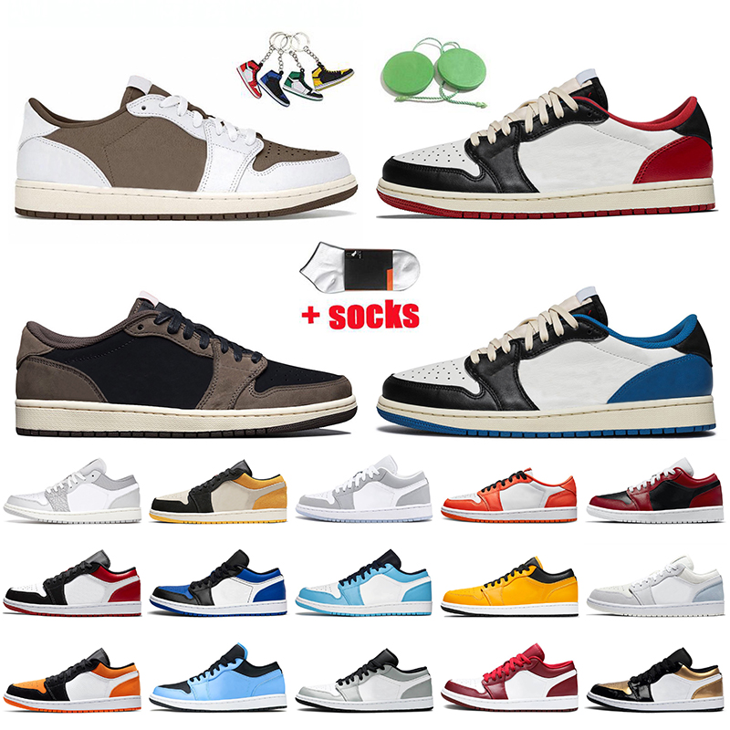 

Top Quality 2022 Fashion Jordan 1 Low Basketball Shoes 1s Travis Scott Reverse Mocha Black Toe Fragment Jumpman Retro Jorden Trainers Wolf Grey White Off Sneakers, D26 box
