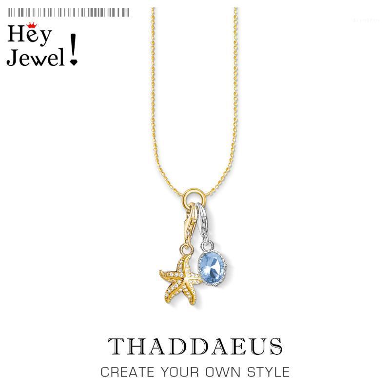 

Charm Necklace Golden Starfish,2021 Summer Brand Fashion Jewelry Europe 925 Sterling Silver Bijoux Ocean Gift For Women Chains
