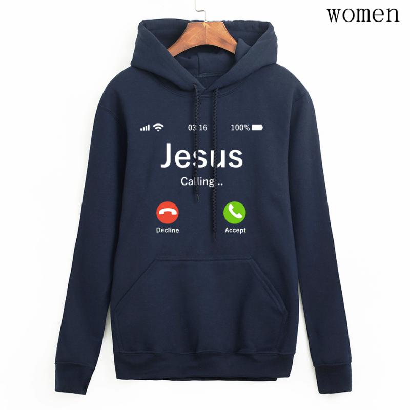 

Women' Hoodies & Sweatshirts Hoody Ladies Jesus Calling Long Sleeve Autumn Hooded Fashion Harajuku Clothing Fleece Hip Hop Tops Streetwear, Dark blue