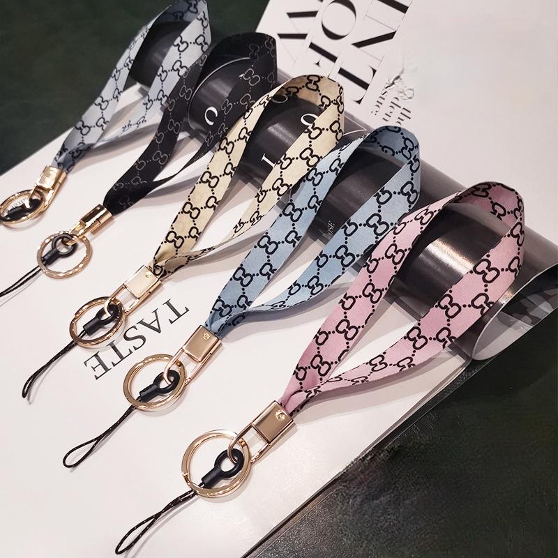

Keychains Comfortable Wrist Type Keychain Work Card Lanyard Badge Mobile Phone Anti-lost Fashion ID Pendant Woman Gift Strap