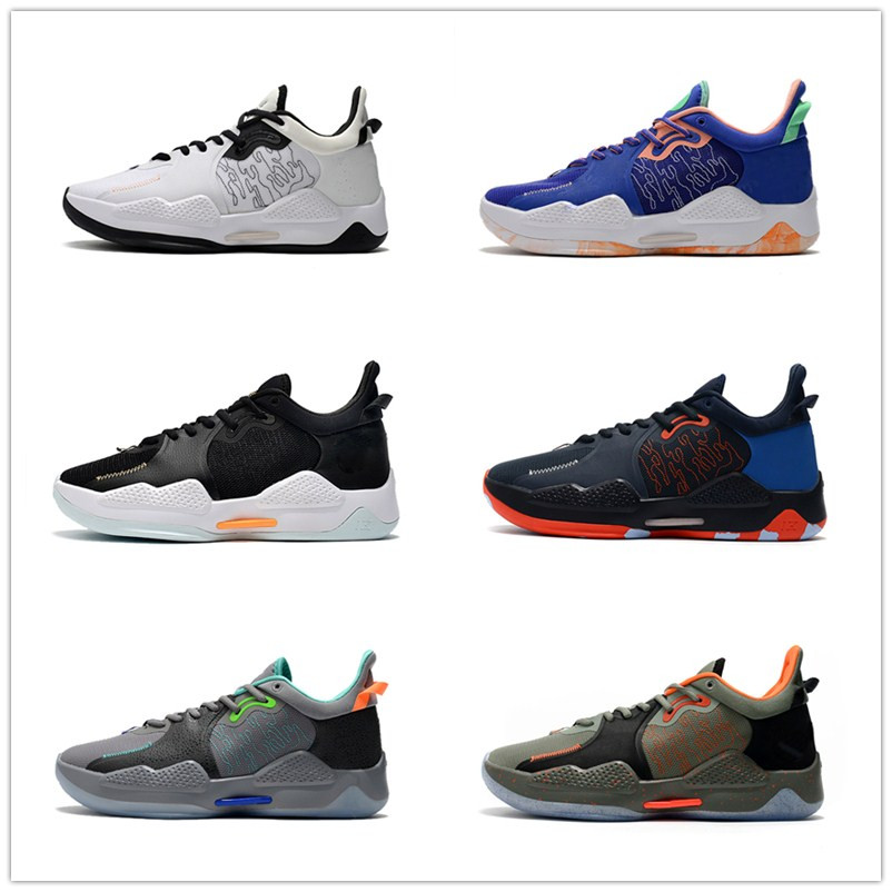 

Paul George 5 EP Black White OKC Home Men Athletic Shoes PG V Army Green Grey mens sports trainers, White;red